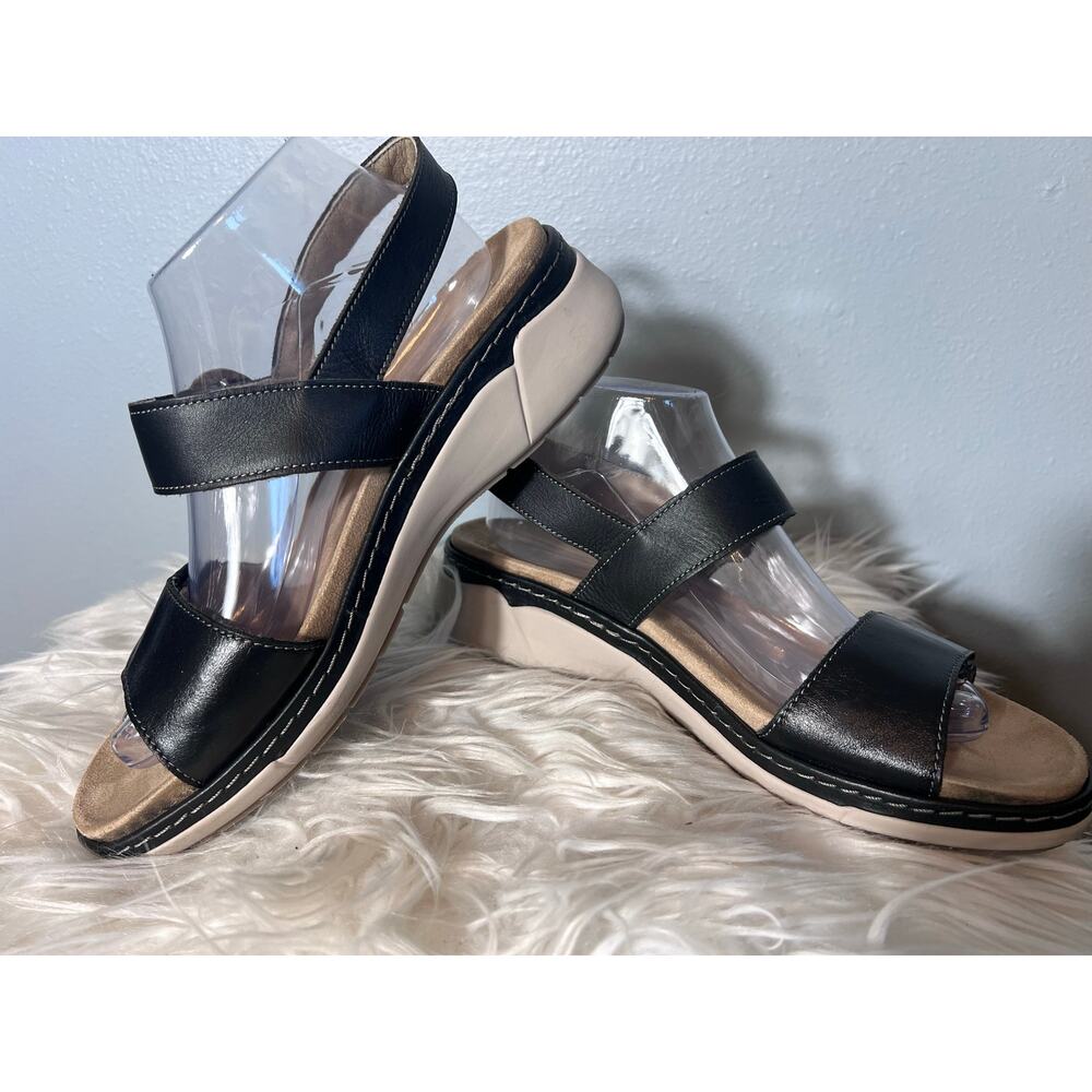 Suave Portugal Black Strappy Sandal Womens Size 11 Orthotic Arch Support Comfort - Picture 6 of 10